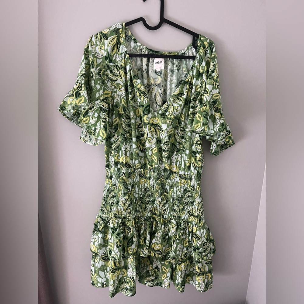 Aerie Green Floral Dress